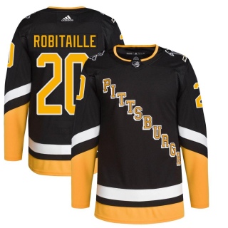 Men's Luc Robitaille Pittsburgh Penguins Adidas 2021/22 Alternate Primegreen Pro Player Jersey - Authentic Black