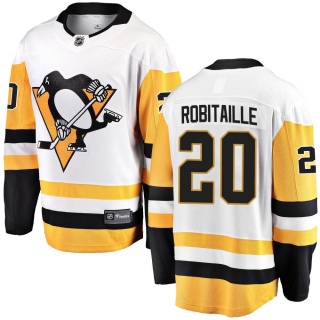 Men's Luc Robitaille Pittsburgh Penguins Fanatics Branded Away Jersey - Breakaway White