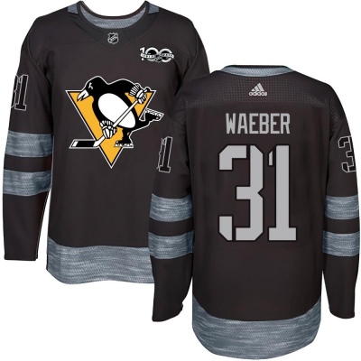 Men's Ludovic Waeber Pittsburgh Penguins 1917- 100th Anniversary Jersey - Authentic Black