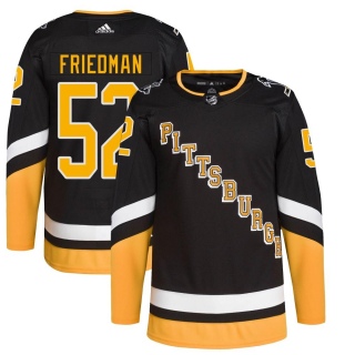 Men's Mark Friedman Pittsburgh Penguins Adidas 2021/22 Alternate Primegreen Pro Player Jersey - Authentic Black