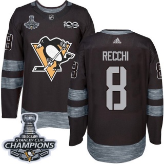 Men's Mark Recchi Pittsburgh Penguins Adidas 1917- 100th Anniversary Stanley Cup Champions Jersey - Authentic Black