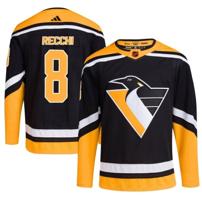 Men's Mark Recchi Pittsburgh Penguins Adidas Reverse Retro 2.0 Jersey - Authentic Black