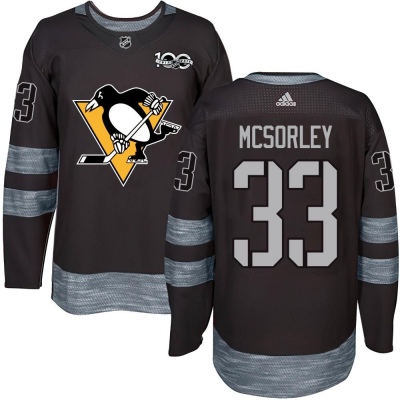 Men's Marty Mcsorley Pittsburgh Penguins 1917- 100th Anniversary Jersey - Authentic Black