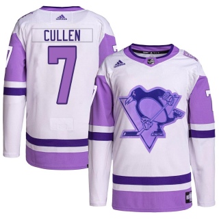 Men's Matt Cullen Pittsburgh Penguins Adidas Hockey Fights Cancer Primegreen Jersey - Authentic White/Purple