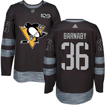 Men's Matthew Barnaby Pittsburgh Penguins 1917- 100th Anniversary Jersey - Authentic Black