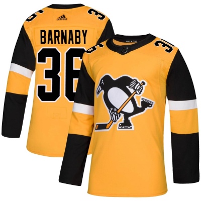 Men's Matthew Barnaby Pittsburgh Penguins Adidas Alternate Jersey - Authentic Gold