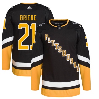 Men's Michel Briere Pittsburgh Penguins Adidas 2021/22 Alternate Primegreen Pro Player Jersey - Authentic Black