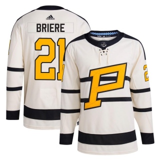 Men's Michel Briere Pittsburgh Penguins Adidas 2023 Winter Classic Jersey - Authentic Cream