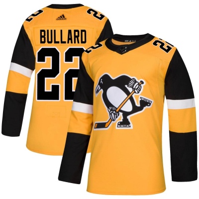 Men's Mike Bullard Pittsburgh Penguins Adidas Alternate Jersey - Authentic Gold