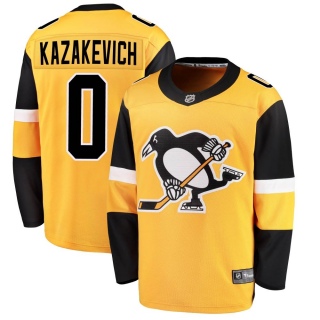 Men's Mikhail Kazakevich Pittsburgh Penguins Fanatics Branded Alternate Jersey - Breakaway Gold