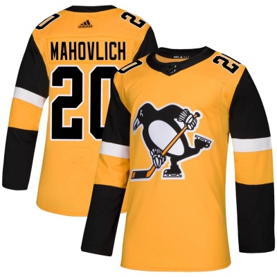Men's Peter Mahovlich Pittsburgh Penguins Adidas Alternate Jersey - Authentic Gold