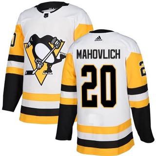 Men's Peter Mahovlich Pittsburgh Penguins Adidas Away Jersey - Authentic White
