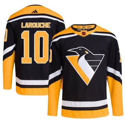 Men's Pierre Larouche Pittsburgh Penguins Adidas Reverse Retro 2.0 Jersey - Authentic Black