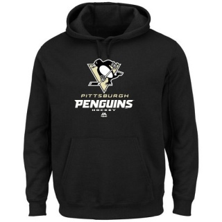 Men's Pittsburgh Penguins Majestic Critical Victory VIII Pullover Hoodie - - Black