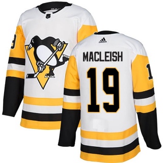 Men's Rick Macleish Pittsburgh Penguins Adidas Away Jersey - Authentic White