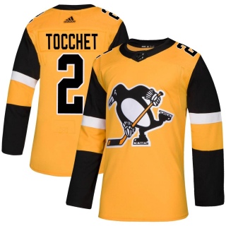 Men's Rick Tocchet Pittsburgh Penguins Adidas Alternate Jersey - Authentic Gold