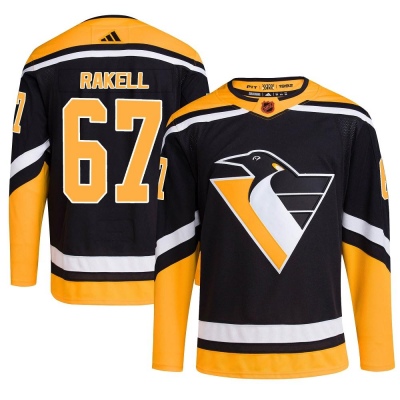 Men's Rickard Rakell Pittsburgh Penguins Adidas Reverse Retro 2.0 Jersey - Authentic Black