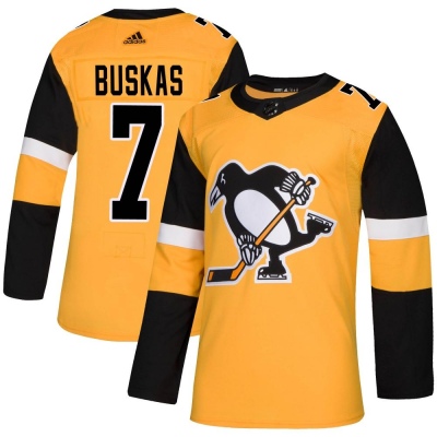 Men's Rod Buskas Pittsburgh Penguins Adidas Alternate Jersey - Authentic Gold