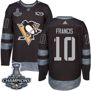 Men's Ron Francis Pittsburgh Penguins Adidas 1917- 100th Anniversary Stanley Cup Final Jersey - Authentic Black