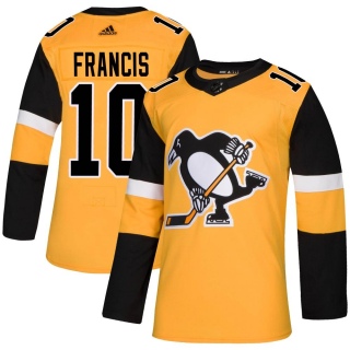 Men's Ron Francis Pittsburgh Penguins Adidas Alternate Jersey - Authentic Gold