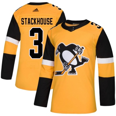 Men's Ron Stackhouse Pittsburgh Penguins Adidas Alternate Jersey - Authentic Gold
