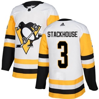 Men's Ron Stackhouse Pittsburgh Penguins Adidas Away Jersey - Authentic White