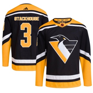 Men's Ron Stackhouse Pittsburgh Penguins Adidas Reverse Retro 2.0 Jersey - Authentic Black