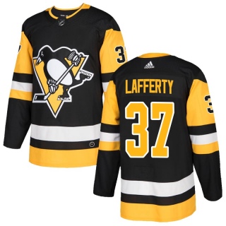 Men's Sam Lafferty Pittsburgh Penguins Adidas Home Jersey - Authentic Black