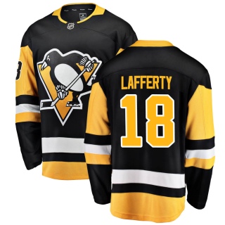 Men's Sam Lafferty Pittsburgh Penguins Fanatics Branded Home Jersey - Breakaway Black