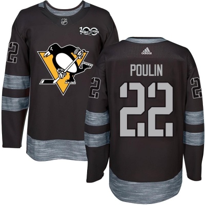 Men's Sam Poulin Pittsburgh Penguins 1917- 100th Anniversary Jersey - Authentic Black