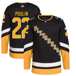 Men's Sam Poulin Pittsburgh Penguins Adidas 2021/22 Alternate Primegreen Pro Player Jersey - Authentic Black