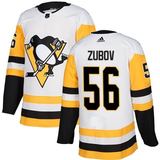 Men's Sergei Zubov Pittsburgh Penguins Adidas Away Jersey - Authentic White