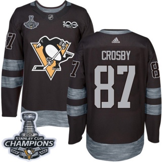 Men's Sidney Crosby Pittsburgh Penguins Adidas 1917- 100th Anniversary Stanley Cup Champions Jersey - Authentic Black