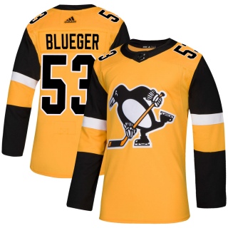 Men's Teddy Blueger Pittsburgh Penguins Adidas Alternate Jersey - Authentic Gold