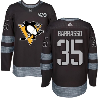 Men's Tom Barrasso Pittsburgh Penguins 1917- 100th Anniversary Jersey - Authentic Black