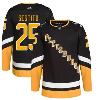 Men's Tom Sestito Pittsburgh Penguins Adidas 2021/22 Alternate Primegreen Pro Player Jersey - Authentic Black