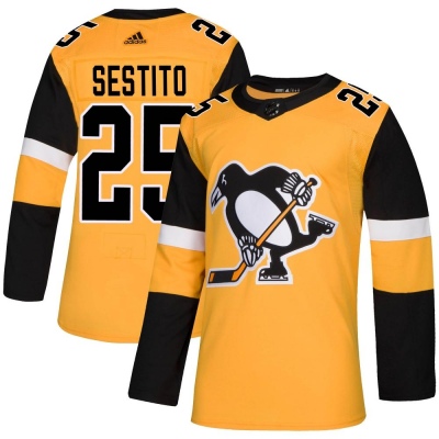 Men's Tom Sestito Pittsburgh Penguins Adidas Alternate Jersey - Authentic Gold