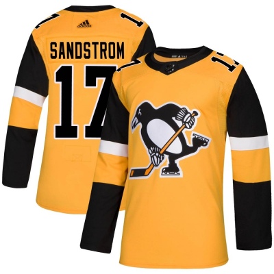 Men's Tomas Sandstrom Pittsburgh Penguins Adidas Alternate Jersey - Authentic Gold