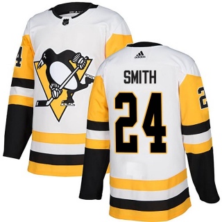 Men's Ty Smith Pittsburgh Penguins Adidas Away Jersey - Authentic White