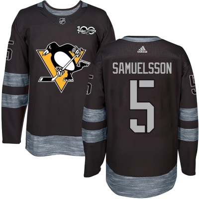 Men's Ulf Samuelsson Pittsburgh Penguins 1917- 100th Anniversary Jersey - Authentic Black