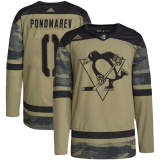 Men's Vasily Ponomarev Pittsburgh Penguins Adidas Military Appreciation Practice Jersey - Authentic Camo