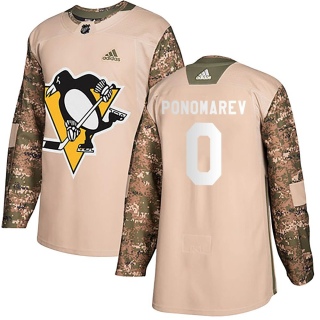 Men's Vasily Ponomarev Pittsburgh Penguins Adidas Veterans Day Practice Jersey - Authentic Camo