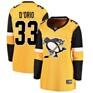 Women's Alex D'Orio Pittsburgh Penguins Fanatics Branded Alternate Jersey - Breakaway Gold