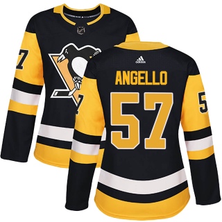 Women's Anthony Angello Pittsburgh Penguins Adidas Home Jersey - Authentic Black