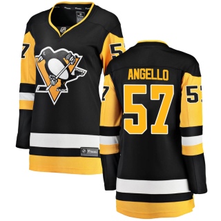 Women's Anthony Angello Pittsburgh Penguins Fanatics Branded Home Jersey - Breakaway Black