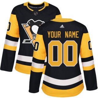 Women's Custom Pittsburgh Penguins Adidas Home Jersey - Authentic Black