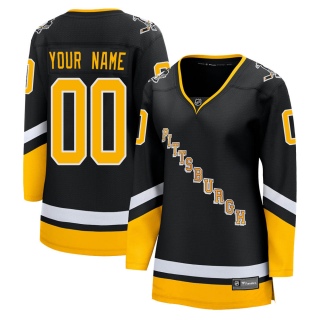 Women's Custom Pittsburgh Penguins Fanatics Branded Custom 2021/22 Alternate Breakaway Player Jersey - Premier Black