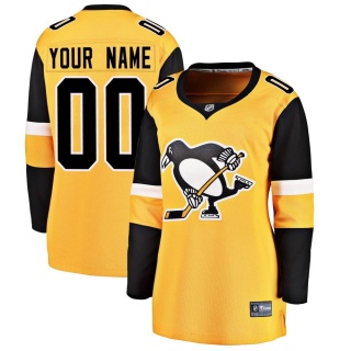 Women's Custom Pittsburgh Penguins Fanatics Branded Custom Alternate Jersey - Breakaway Gold