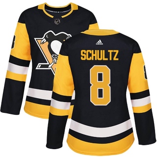 Women's Dave Schultz Pittsburgh Penguins Adidas Home Jersey - Authentic Black