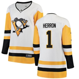 Women's Denis Herron Pittsburgh Penguins Fanatics Branded Away Jersey - Breakaway White